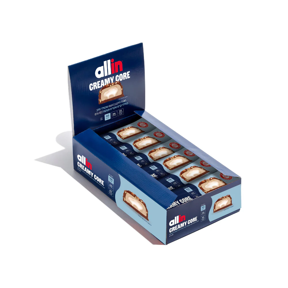 חטיפי חלבון אול אין ליבת קרם | Allin חטיפי חלבון אול אין ליבת קרם | Allin